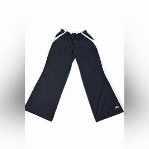 Reebok XL Nylon Track Pants Zip Cuff Black White Athletic